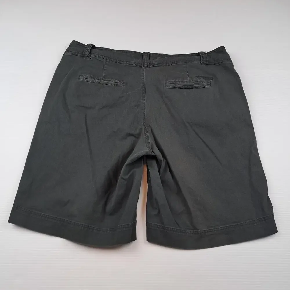 Crazy Shirts Shorts Womens 14 Gray Chino Twill Stretch 9
